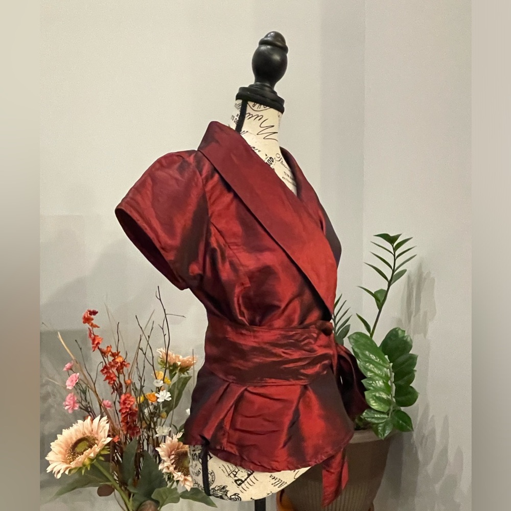 Dark Red Japanese Inspired Blouse